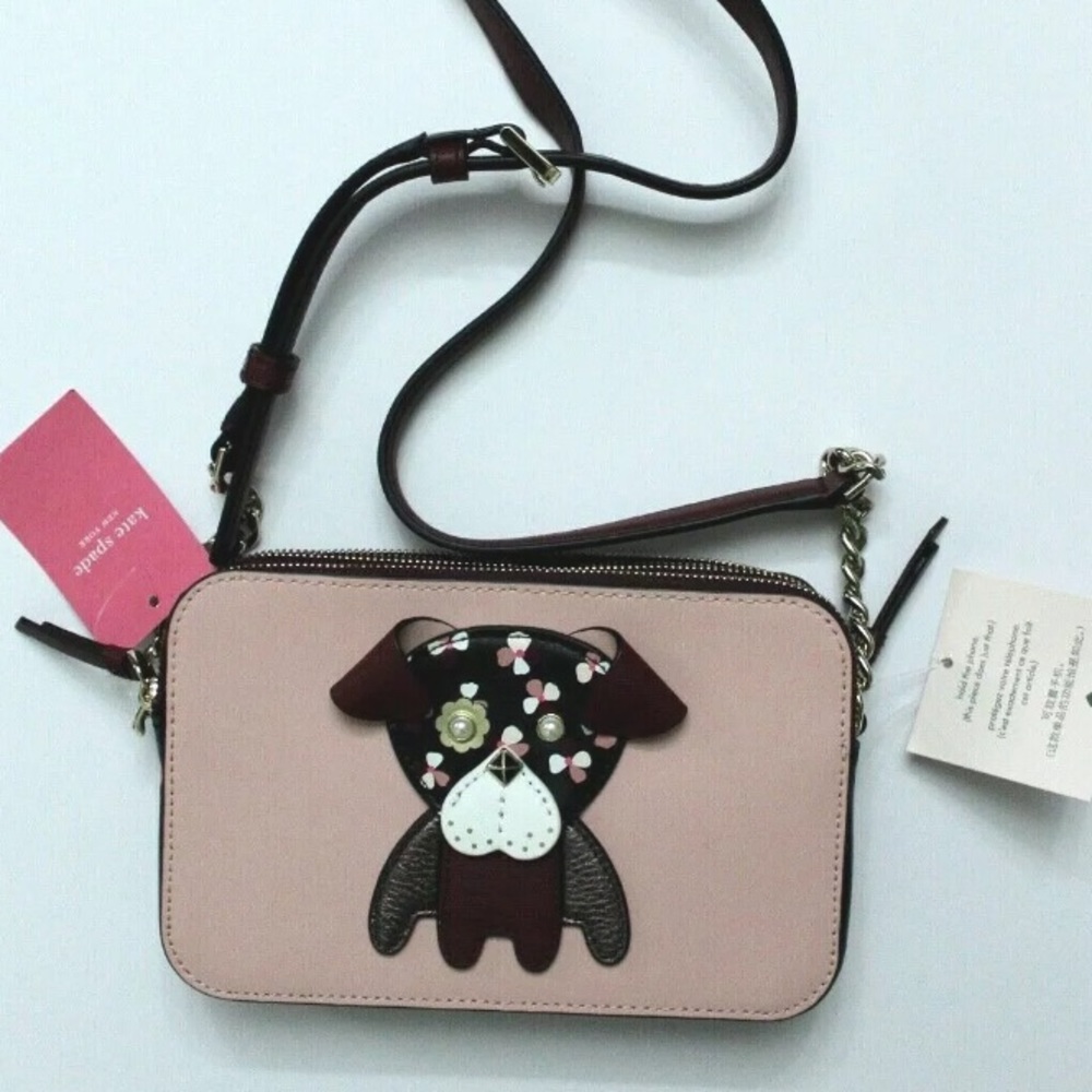 Kate spade floral pup crossbody double zip cherry - Picture 7 of 8